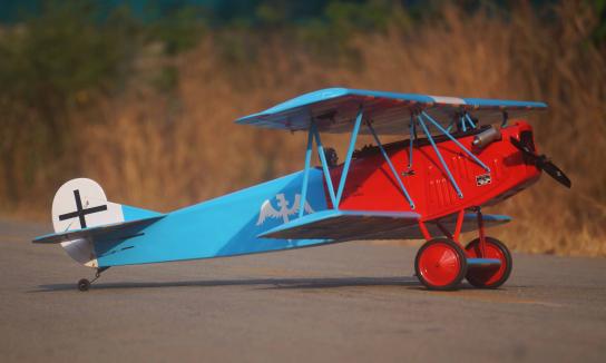 VQ Model - Fokker D.VII EP/GP 1.20 Size Red/Blue Version ARF Kit image