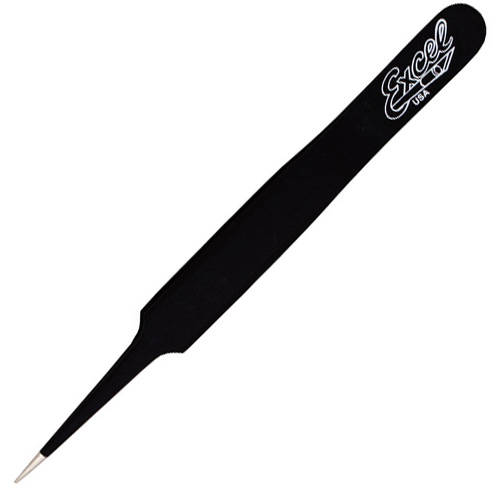 Excel -  Tweezer 4.5" Straight Point Black image