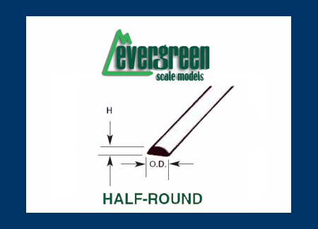 Evergreen - Styrene Half Round 35cm Long x 1.5mm (5) image