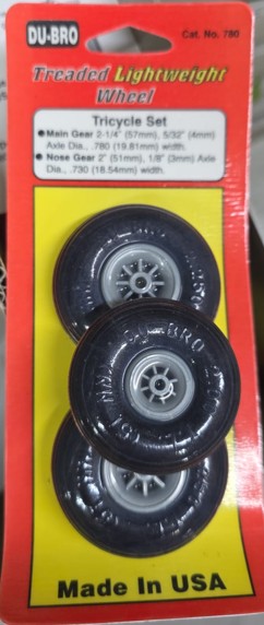 Dubro - Tricycle Wheel Set 2 x 2-1/4" & 1 x 2" image