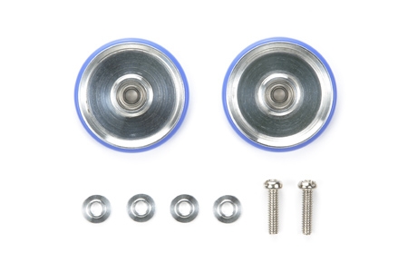 Tamiya - Mini 4WD Jr 19mm Aluminium Rollers W/Plastic Rings(Dish Type)  image