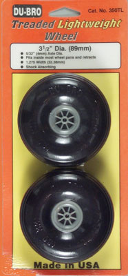 Dubro - 3-1/2" Treaded Light Wheels image