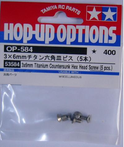 Tamiya - 3x6mm Titanium Countersunk Hex Head Screw (5pcs) image
