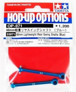 Tamiya - TA-05 48mm Lightweight Rear Swing Shafts Blue image