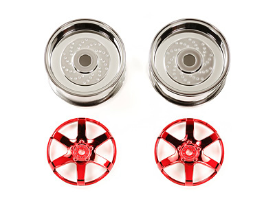 Tamiya - Red Plated 2-Piece 5-Spoke Wheels 26mm Offset 2 image