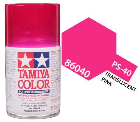 Tamiya - PS-40 Polycarb Translucent Pink Spray 100ml image