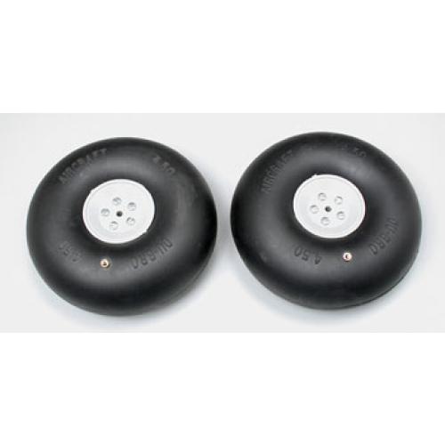DuBro Big Wheels 4-1/2 Inch - Inflatable Tires For Model Airplanes | 2-Pack With Air Valves