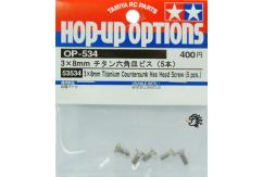 Tamiya - 3x8mm Titanium Countersunk Hex Head Screws (5pcs) image