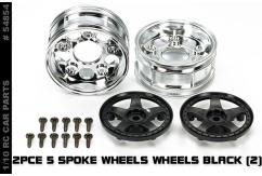 Tamiya - Black 5-Spoke Wheels (2 pcs) image