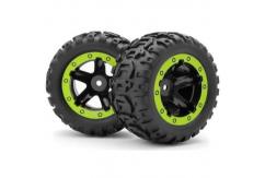 Blackzon Wheels & Tyres Slayer MT Black/Gold (1x Pair) (Green Illustrated) image
