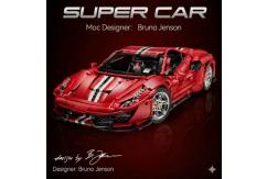 CaDA Block - 1/8 Ferrari 488 Pista Block Set 3187pcs (Lego Technic Style) image