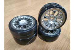 Tamiya - Mesh Wheel & Super Drift Tyre 24mm +2 Offset (4pcs) image