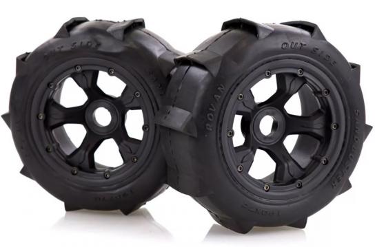 Rovan - Baja 5T/5SC Rear Sand Buster Tyres with Black Rims 4.7/5.5" image