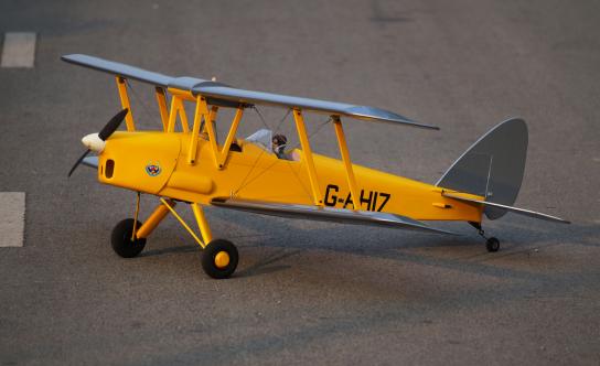 VQ Model - DH-82 Tiger Moth EP/GP 46 Size ARF - Yellow/Silver image