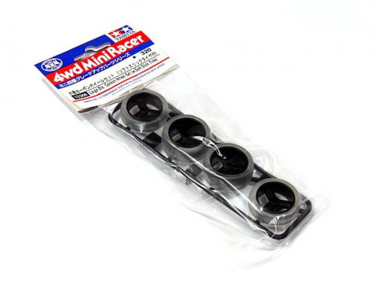 Tamiya - Mini 4WD Large Dia. Carbon Wheel Set w/Soft Slick Tires image