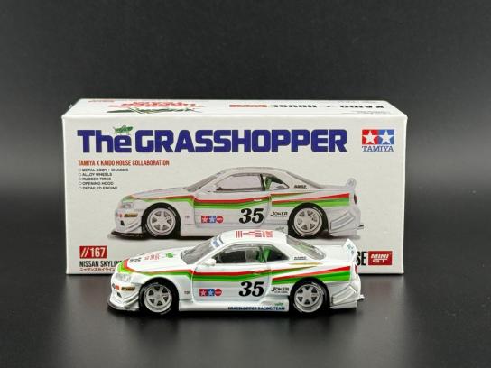 Mini GT - 1/64 Nissan GT-R (R34) 'Tamiya Grasshopper' Kaido House Diecast image