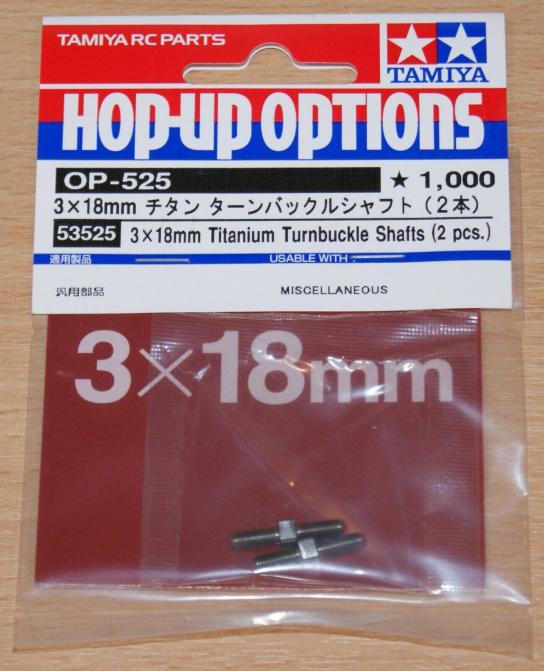 Tamiya - 3x18mm Titanium Turnbuckle Shafts (2pcs) image