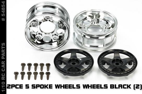 Tamiya - Black 5-Spoke Wheels (2 pcs) image