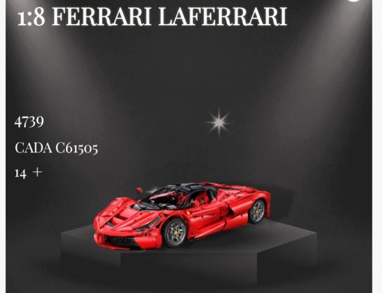 CaDA Block - 1/8 Ferrari LaFerrari Block Set 4739pcs (Lego Technic Style) image