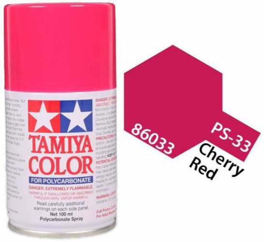 Tamiya - PS-33 Polycarb Cherry Red Spray 100ml image