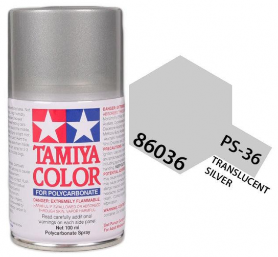 Tamiya - PS-36 Polycarb Translucent Silver Spray 100ml image