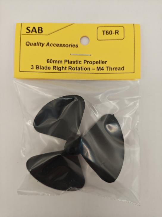 SAB - 3-Bladed 60mm Plastic Prop M4 Thread RH image