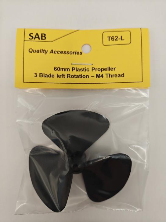 SAB - 3-Bladed 60mm Plastic Prop M4 Thread LH image