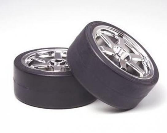 Tamiya - 6 Spoke Wheel With Drift Tyre 26mm + 2  ( 2 pcs) image