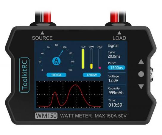 ToolkitRC - Watt Meter Analyzer 150A 50V with LCD Screen image