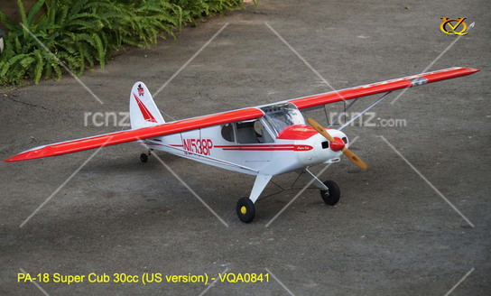 Red/White VQ Models Piper PA-18 Super Cub ARF EP/GP 63.7" Wingspan 