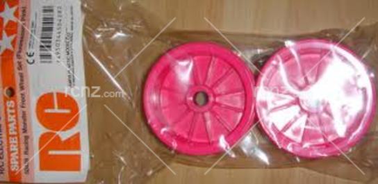 Tamiya - Monster Front Wheels -Flur Pink  image