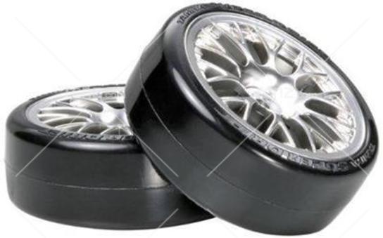 Tamiya - Mesh Wheel With Drift Tyre 26mm Offset +2 image