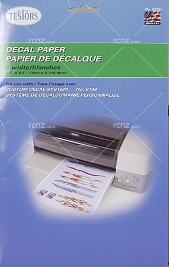 Testors - Decal Paper White - 6 Sheets image