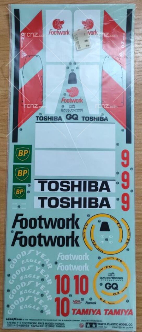 Tamiya - Footwork FA13 Mugen Honda F1 Sticker Set image