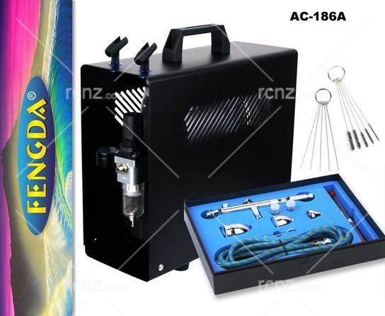 Fengda - Compressor with Pro Gravity Airbrush & Spares image