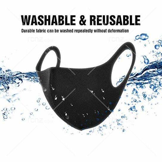 Mask Black Reusable Polyester/Spandex Adult Size image