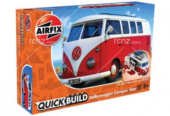 Airfix - Volkswagen Kombi Camper Van QuickBuild Red (Lego Style) image