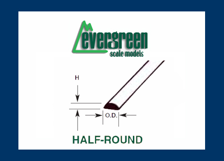 Evergreen - Styrene Half Round 35cm Long x 2.0mm (4) image